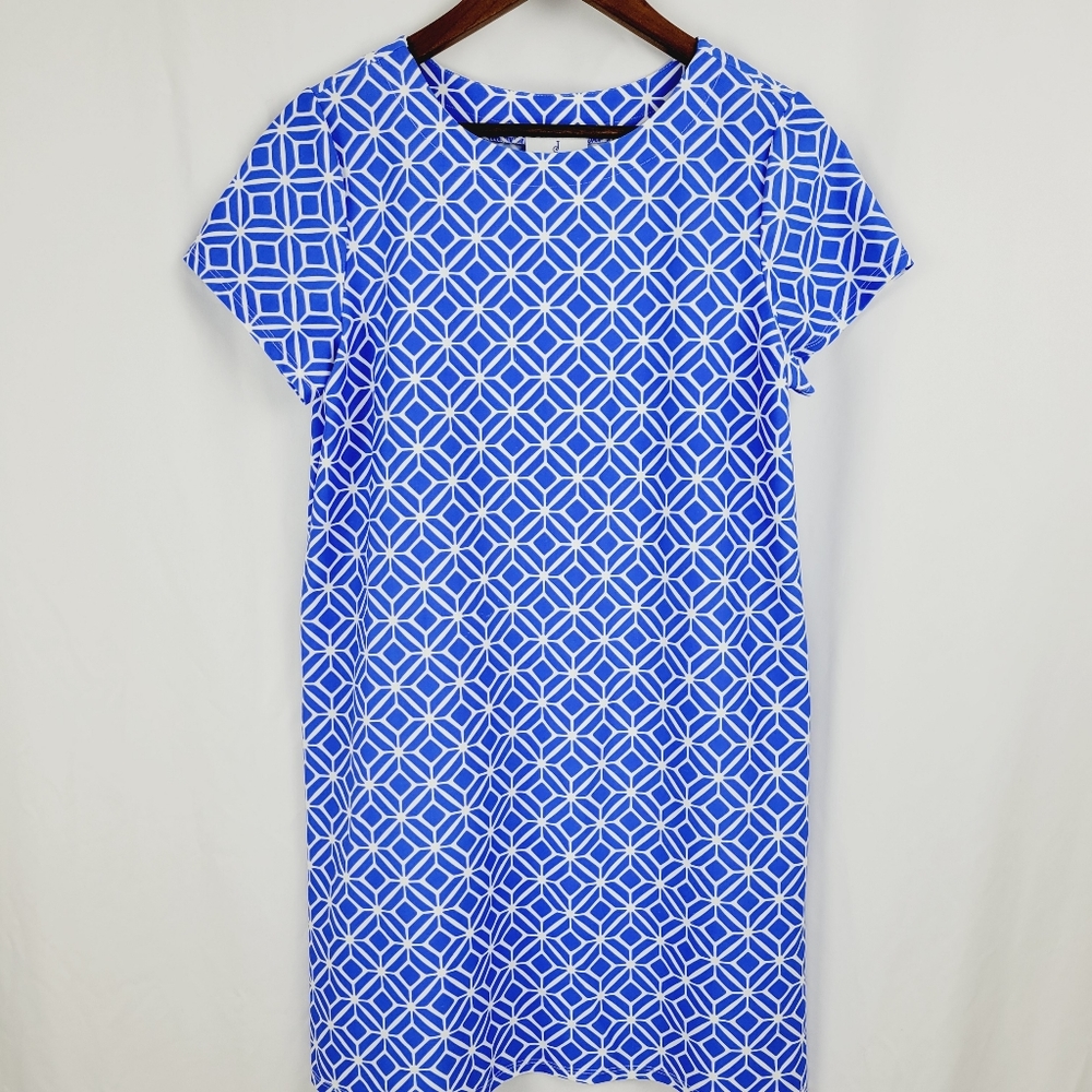 Jude Connally geometric blue dress size m